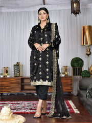 Black pure silk sequins and tilla embroidered (WH-S2-08)
