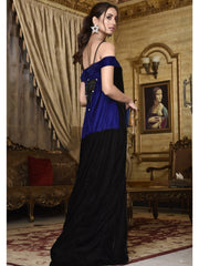 Draped shoulder velvet gown (WH-S1-10)