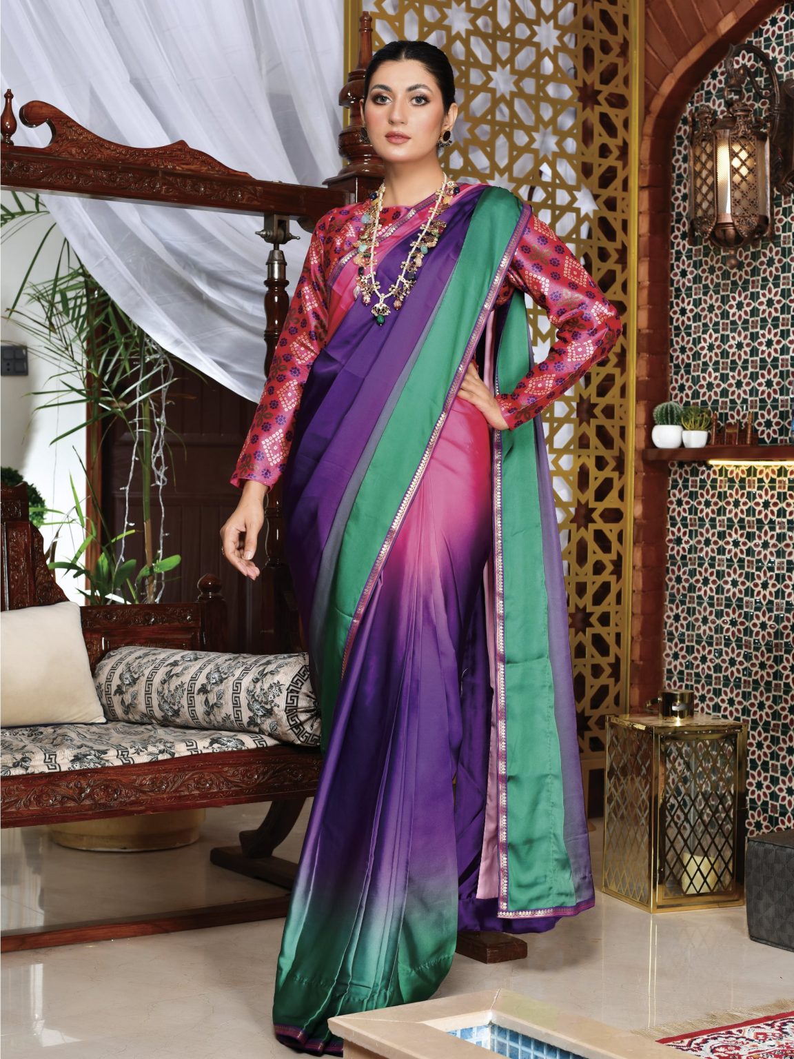 Pure silk Tie & dye saree (WH-S2-01)