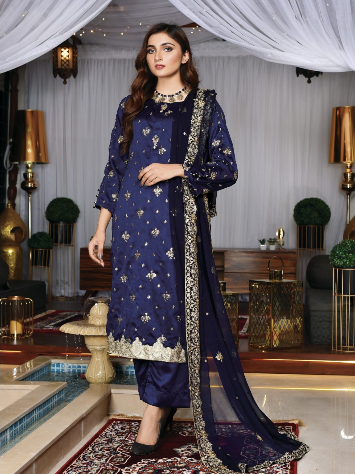 Silk sequins and tilla embroidered (WH-S2-05)