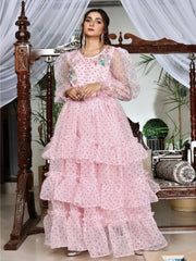 Silk doted organza ruffled (WH-S2-02)