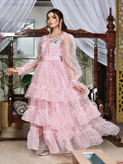 Silk doted organza ruffled (WH-S2-02)