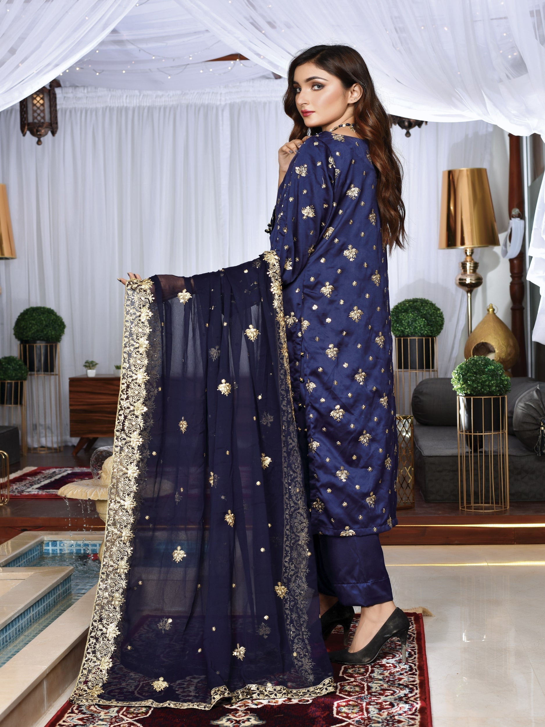 Silk sequins and tilla embroidered (WH-S2-05)