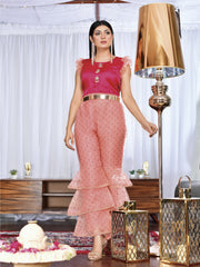 Silk top having metallic embellishments (WH-S2-04)