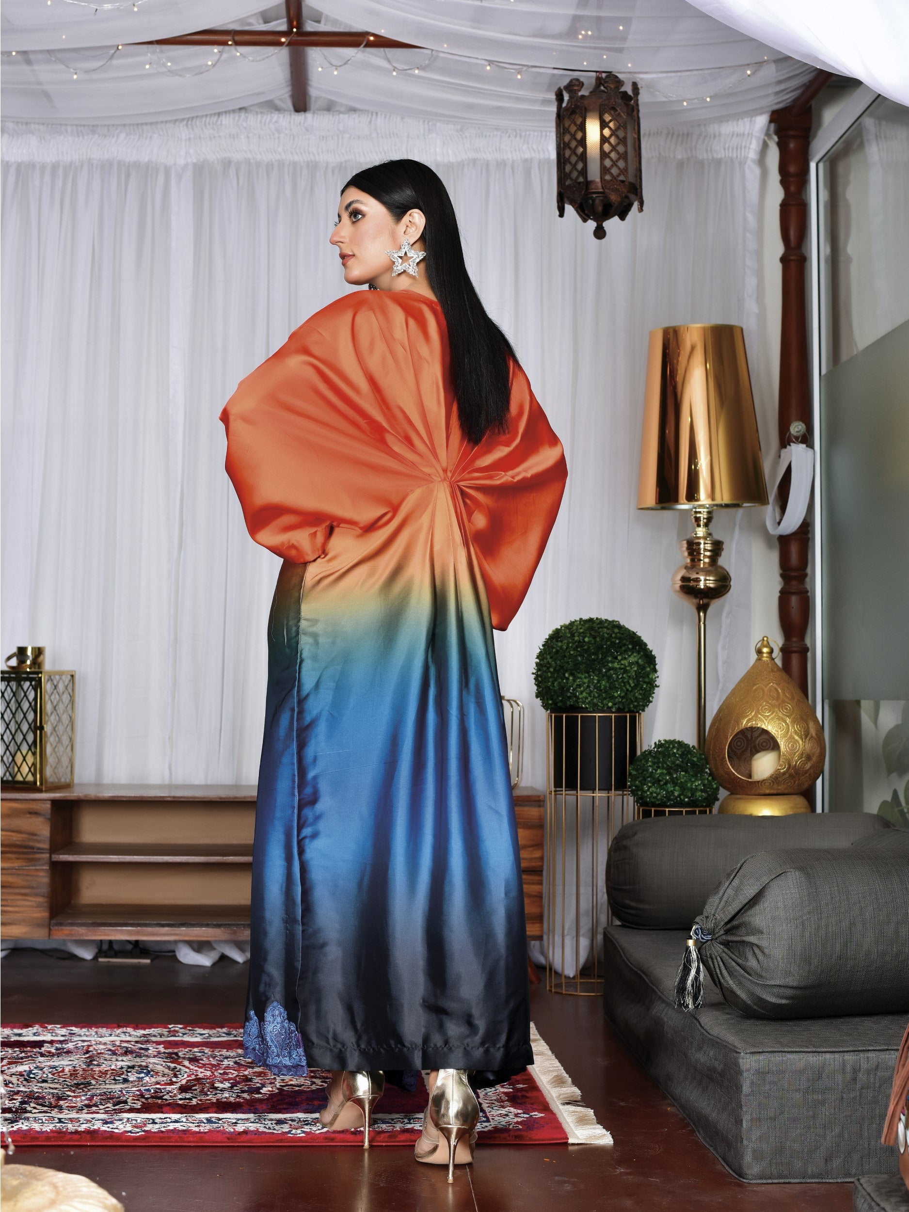 Tie N dye silk kaftan (WH-S2-10)